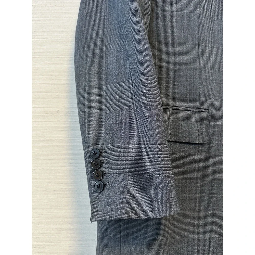 Ermenegildo Zegna StileLibero Sport Coat‎ 42R Gray Glen Plaid Wool Blazer